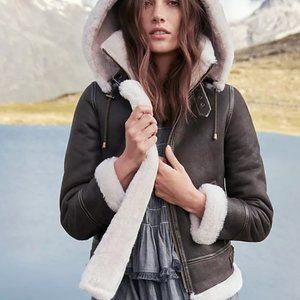 Overland Jane Merino Sheepskin B-3 Bomber Jacket